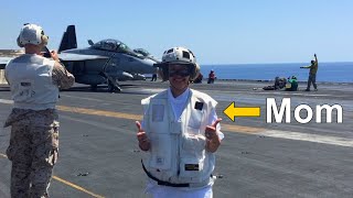 I Flew My Parents Onto an Aircraft Carrier [upl. by Limhaj718]