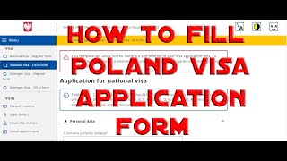 Poland national visa form طريقة ملئ استمارة طلب فيزا عمل،دراسة،تجمع عائلي، لدولة بولندا بدون أخطاء [upl. by Jonell]