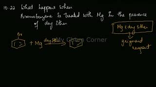 What happens when bromobenzene is treated with Mg in the presence of dry ether [upl. by Tada9]