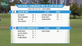 Greenvale Kangaroos WP2 v Carlton 2nds [upl. by Tsenre538]