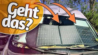 Solarpanel HINTER der Windschutzscheibe Wie gut funktioniert das Vergleich amp Test mit 135W Solar [upl. by Pelagi583]