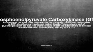 Medical vocabulary What does Phosphoenolpyruvate Carboxykinase GTP mean [upl. by Ellenohs]