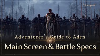 Lineage W Main Screen amp Battle Specs｜Adventurers Guide to Aden｜ [upl. by Barde]