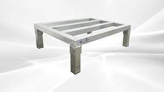 NSF 24 ins Aluminum Dunnage Rack Series 15mm Aluminum Tubing 38mm38mm Knock down ADR 182408 [upl. by Nanerb107]