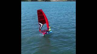 Windsurfing Australia  Tibor on the fly Windfoil windsurf on Lake Macquarie Drone windsurfing [upl. by Nordek]