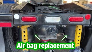 How to change a air bag on a semi truck air suspension [upl. by Nicoline]