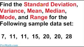 How to Find the Standard Deviation Variance Mean Mode and Range for any Data Set [upl. by Rodina]