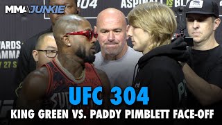 King Green Paddy Pimblett Have Intense Press Conference Faceoff  UFC 304 [upl. by Aleen579]