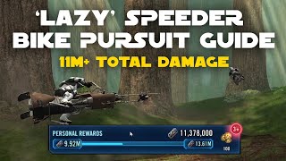 Lazy Speeder Bike Pursuit Raid Guide  11M Total Damage mostly on AUTO and no mod swapping  SWGOH [upl. by Andreas]