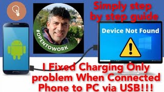 Phone Not Connecting to PC But Charging Only  USB Not Showing to PC  Fixed 100 [upl. by Dduj]