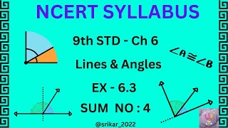 triangles  NCERT Syllabus  Class 9  CH 6 Lines amp angles  Ex 63  QNo  4 srikar2022 [upl. by Sido589]