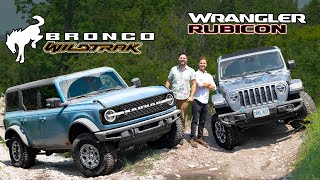 2021 Ford Bronco Wildtrak vs Jeep Wrangler Rubicon  OFFROAD TEST [upl. by Llerahs]