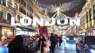 ✨2024 Regent Street Christmas Lights Tour 🎄 London Christmas Lights Walk 4K [upl. by Ecydnac]