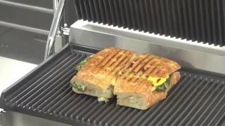 Adcraft s SG 811E Stainless Steel Panini Grill 120V 1750W 14 5 Amps [upl. by Harshman859]