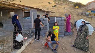 Amirs family building a bathroom the house of Milad and Mahin and having a delicious lunch [upl. by Lunnete]