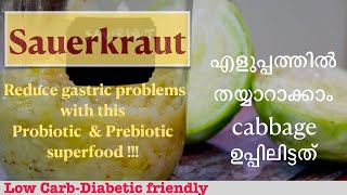 How to make sauerkraut  എളുപ്പത്തിൽ തയ്യാറാക്കാം tasty cabbage ഉപ്പിലിട്ടത്  Gut Friendly [upl. by Sonitnatsok]