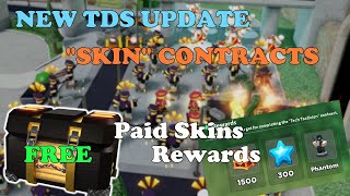 NEW TDS Update CONTRACTS Free PAID Skins From Missions  Tower Defense Simulator [upl. by Noswal390]