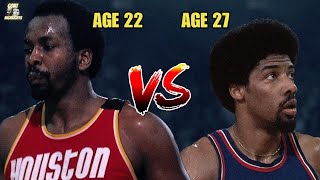 Julius Erving vs Moses Malone  True Highlights Offense Defense Missed Shots etc [upl. by Nalepka]