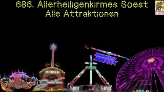 686 Allerheiligenkirmes Soest  Alle Attraktionen [upl. by Soirtemed333]