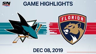 NHL Highlights  Sharks vs Panthers – Dec 08 2019 [upl. by Niar]