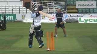 Chris Jordan batting practice at Durham ahead of Sri Lanka ODI [upl. by Ellenohs744]