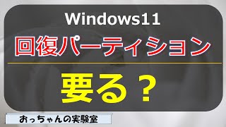 【Windows11】回復パーティションって要るの [upl. by Eilzel]