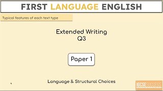 IGCSE First Language English  Q3 Extended Writing Models ALL TEXT TYPE FEATURES [upl. by Athalee]