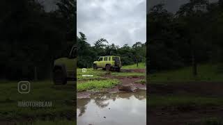 Jimny vs Thar In 2WD Mode Crossing Mud suzukijimny mahindrathar  MotorBeam [upl. by Gish169]