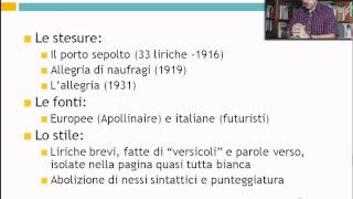 La vita di Giuseppe Ungaretti un uomo   Lezioni di letteratura italiana del 900 [upl. by Relyt]