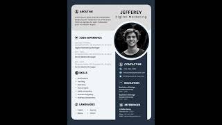 Blue and White Simple Curriculum Vitae Resume procvdesigner [upl. by Vigen]