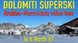 Dolomiti SuperSki  Arabba Marmolada Ski Resort Video Tour  Is It Worth It 4K Insta360 X3 [upl. by Tartan]