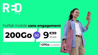 RED by SFR  Forfait Mobile sans engagement 200Go à 999euros par mois [upl. by Galvin527]