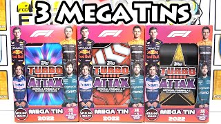 12 LIMITED EDITIONS  NEW Opening All 3 Topps TURBO ATTAX 2022 Formula 1 Mega Tins  Exclusive Cards [upl. by Artenahs]