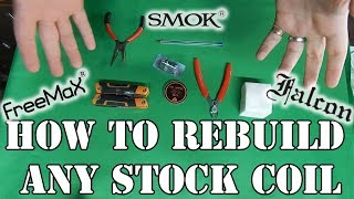 How To Rebuild and Rewick Almost Many Stock Coil  Prebuilt coils Including SMOK TFV Mesh Pro [upl. by Ydnar]