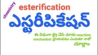 esterificationesterificstion in teluguorganic chemistry in teluguesterification mechanism telugu [upl. by Yrelav]