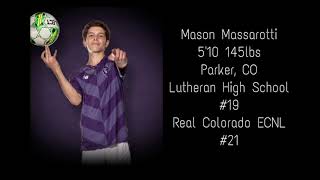 Mason Massarotti Soccer MLSECNL Top Recruitclass of 202740 GPA 510quot 145 MidFwd Real Colorado [upl. by Iinde]