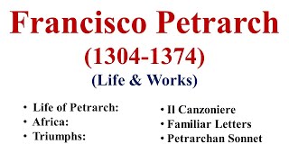 Petrarch Life amp Major Works  Petrarchan Sonnet  In Hindi [upl. by Harikahs]