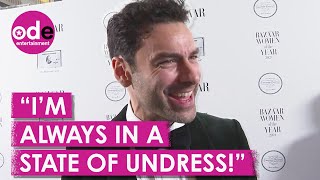 Aidan Turner Blushes at Thought of His Mother Watching Him in ‘Rivals’ [upl. by Hannaj]