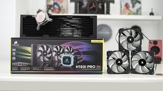 Corsair H150i Pro RGB AIO Liquid Cooler Unboxing [upl. by Aenotna]