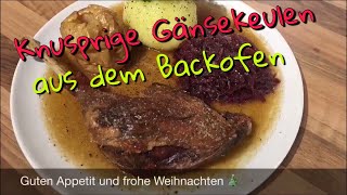 004  Knusprige Gänsekeulen aus dem Backofen mit Knödel Blaukraut und Bratapfel 🎄 [upl. by Froemming181]