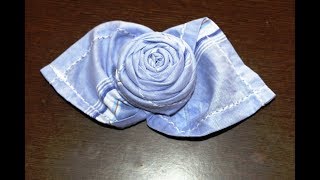 DIY  How to Fold a cloth Handkerchief or Napkin into a Rose [upl. by Conney]