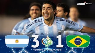 Argentina 3 x 1 Brasil Riquelmes show ● 2006 World Cup Qualifiers Extended Goals amp Highlights HD [upl. by Lleynad]