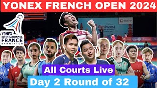 🔴LIVE  Yonex French open 2024  Day 3  Prequaterfinals  Malaysia India  Indonesia Taiwan [upl. by Dnarb936]