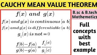 Cauchys Mean value TheoremBsc 1st semesterMathsDifferential calculus [upl. by Erin730]