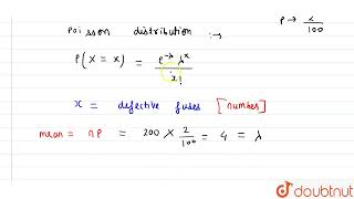 The probability that atmost 5 defective fuses will be found in a box of 200 fuses if experience [upl. by Franni]