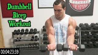 Intense 5 Minute Dumbbell Bicep Workout [upl. by Oech]