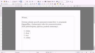 Jak ponumerować punkty i podpunkty w programie Openoffice [upl. by Ryder]