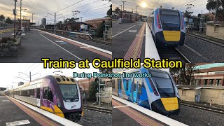 Trains at Caulfield Station During Frankston Line Works [upl. by Erna]