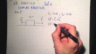 Fysikk 1 2B Krefter  Sum av krefter Eks 1 [upl. by Basilius58]