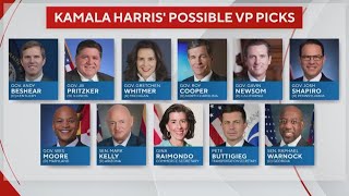 Who are Kamala Harris possible vice presidential candidates [upl. by Adama630]